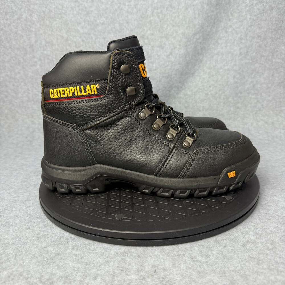 Men Caterpillar Outline Steel Toe Work Boot P90800 Black New Size 7.5